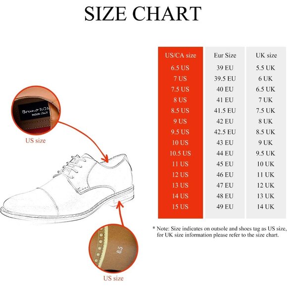 Bruno Marc Italy Men's 6-Dark/Brown Classic Modern Oxford Lace-Up Dress Shoes - Picture 9 of 11